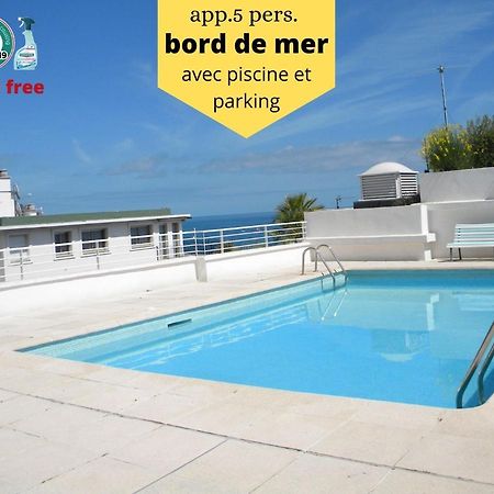 App Le Rocazur Avec Piscine Et Parking En Bord De Mer A 500M Du Centre Ville 멍똥 외부 사진