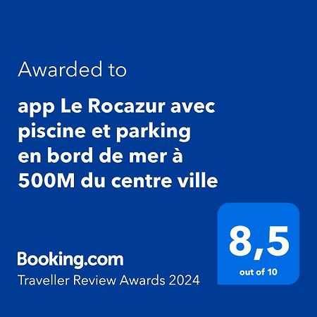 App Le Rocazur Avec Piscine Et Parking En Bord De Mer A 500M Du Centre Ville 멍똥 외부 사진